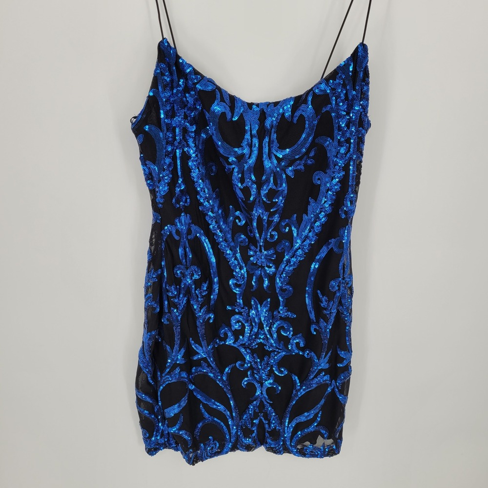B. Darlin Sequin Mini Dress juniors Size 11/12 electeic blue Bodycon formal prom